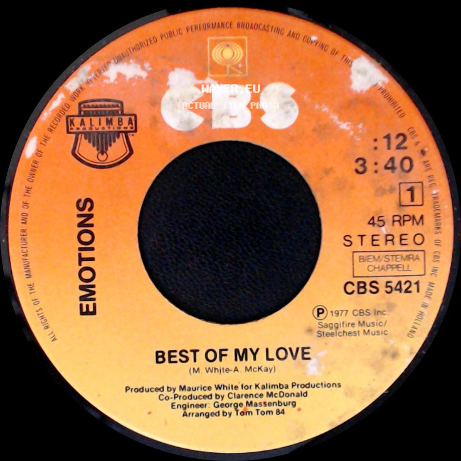 Emotions - Best Of My Love / A Feeling Is side A