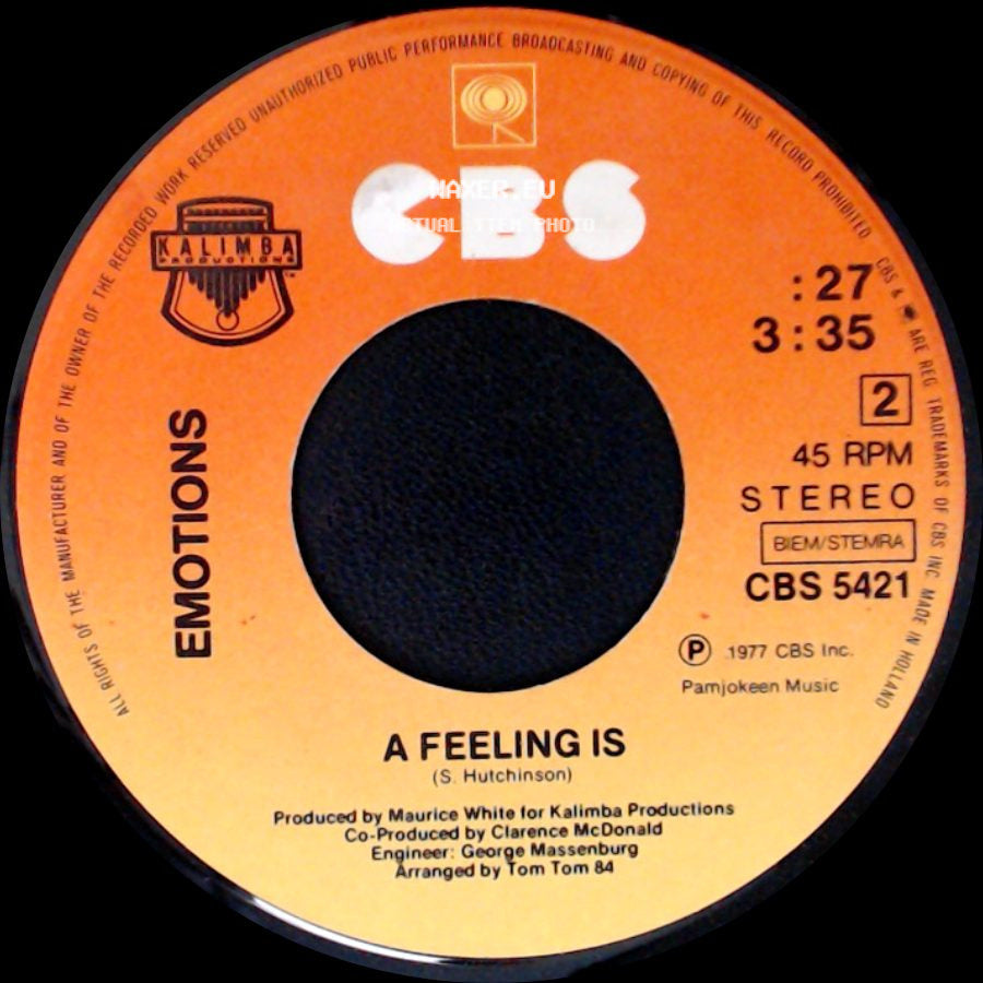Emotions - Best Of My Love / A Feeling Is side B