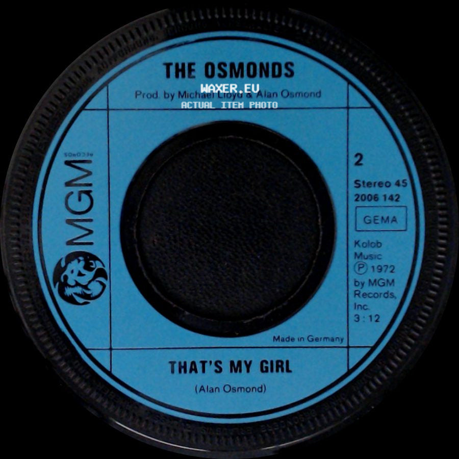The Osmonds - Crazy Horses / That's My Girl side B