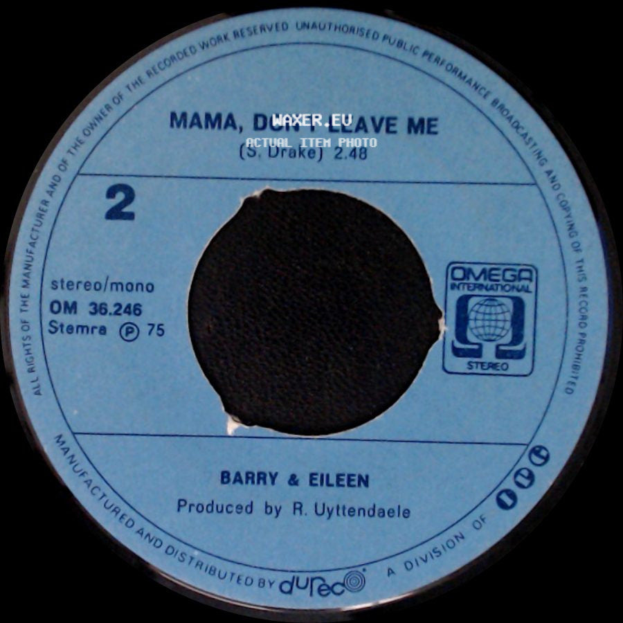 Barry & Eileen - If You Go / Mama, Don't Leave Me side B