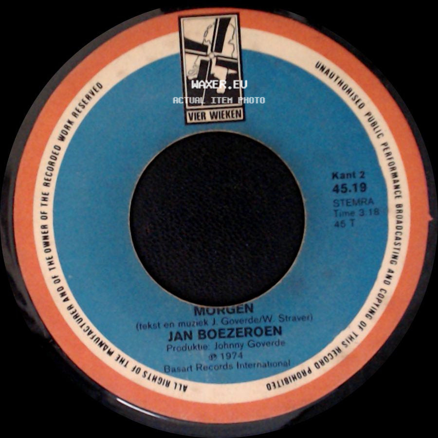Jan Boezeroen - De Dronkaard / Morgen side B