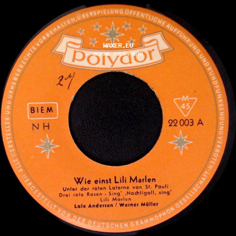Lale Andersen / Werner Möller - Wie Einst Lili Marlen / Schön Ist Die Liebe Im Hafen side A