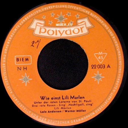 Lale Andersen / Werner Möller - Wie Einst Lili Marlen / Schön Ist Die Liebe Im Hafen side A