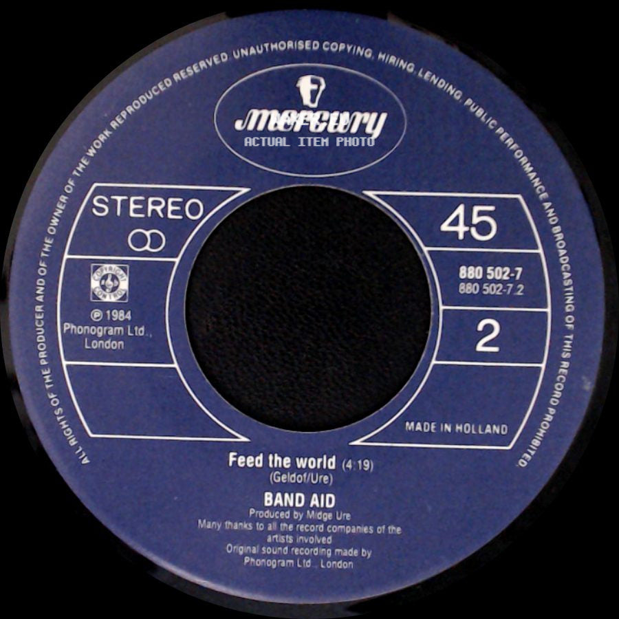 Band Aid - Feed The World / Do They Know It's Christmas? side A