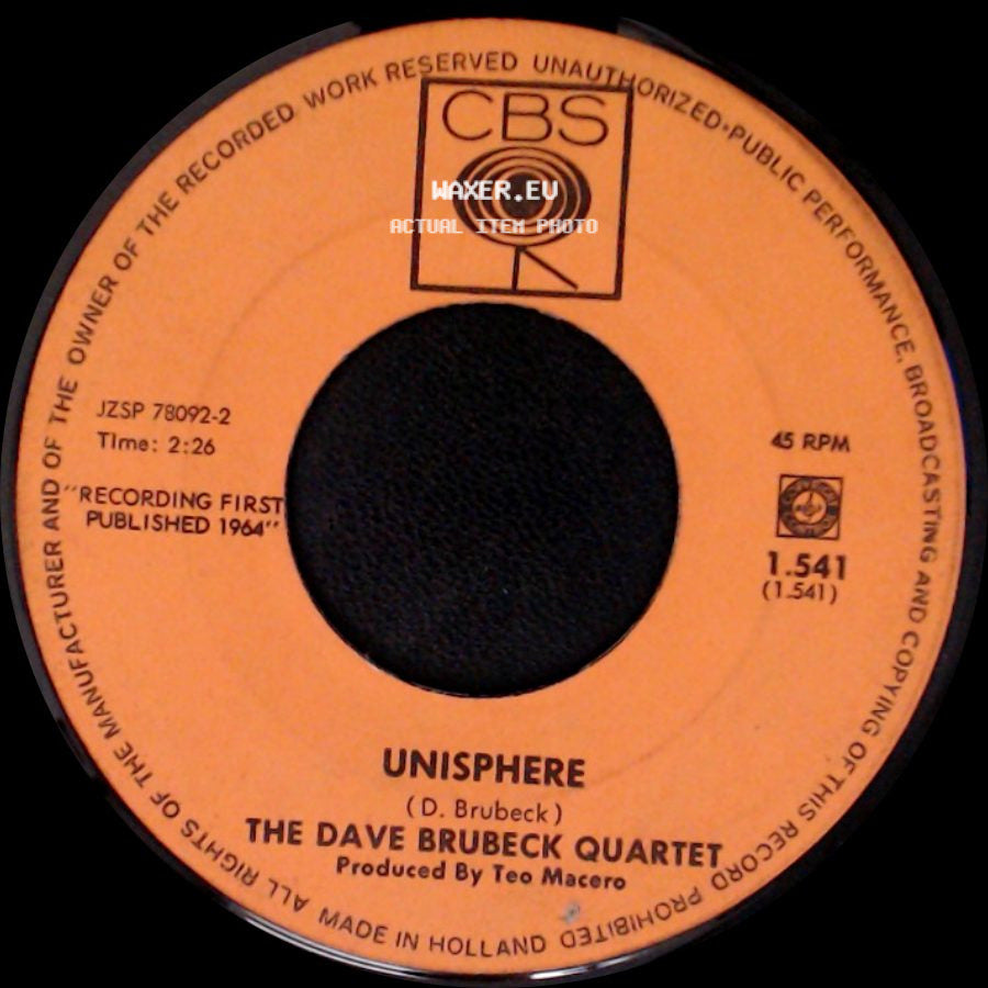 The Dave Brubeck Quartet - Unisphere / Toki's Theme side A