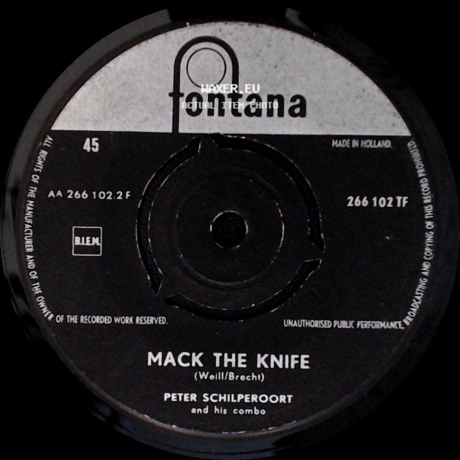 Peter Schilperoort And His Combo - Mack The Knife / Lonesome (Si Tu Vois Ma Mère) side A