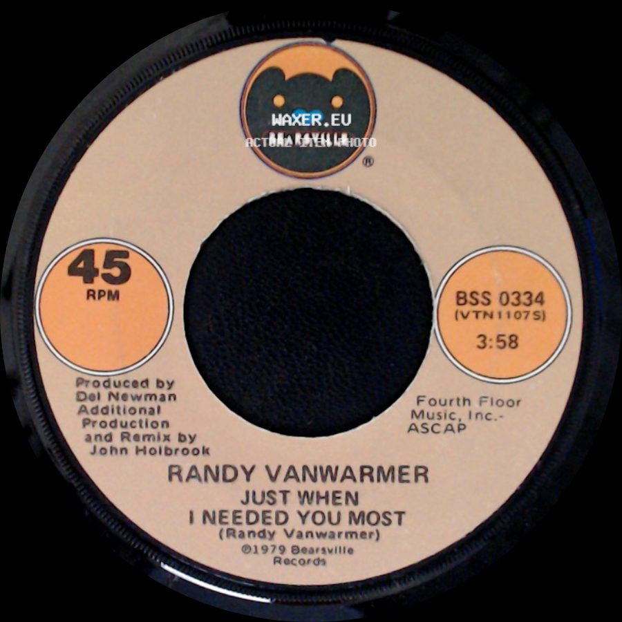 Randy Vanwarmer - Just When I Needed You Most / Your Light side A