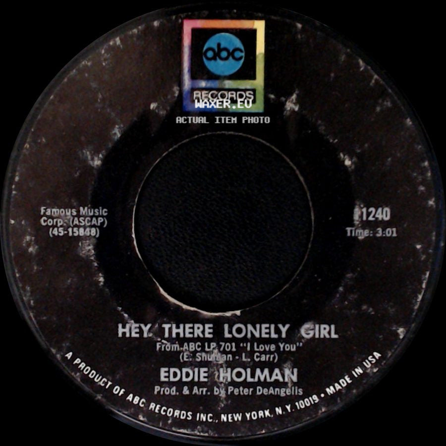 Eddie Holman - Hey There Lonely Girl / It's All In The Game side A