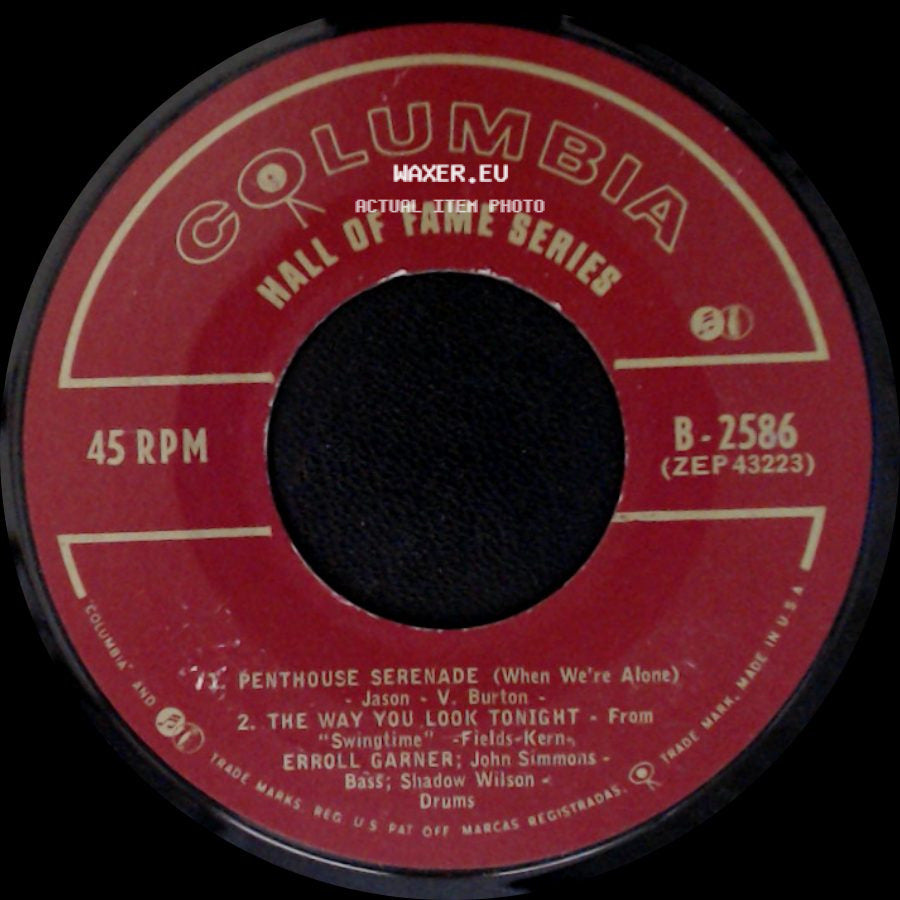 Erroll Garner - Penthouse Serenade (When We're Alone) / The Way You Look Tonight / I'm In The Mood For Love / Indiana (Back Home Again In Indiana) side A