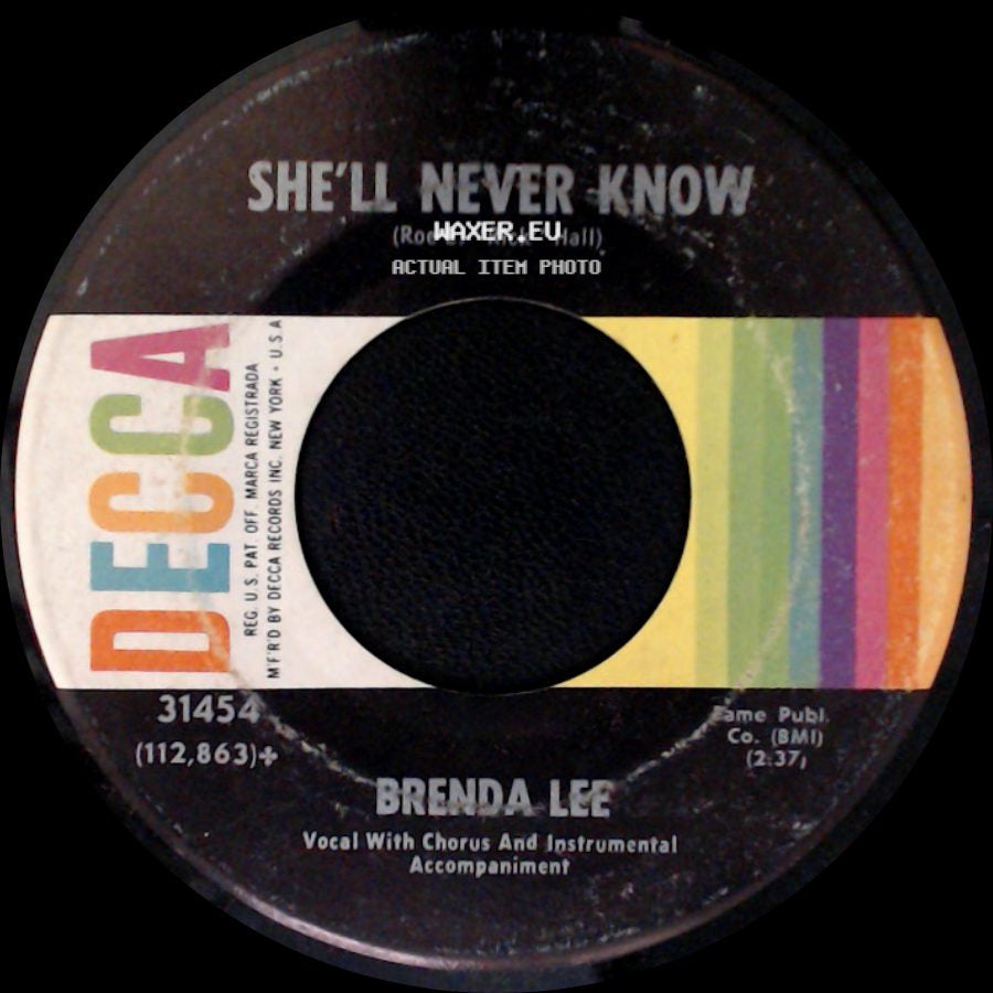 Brenda Lee - Your Used To Be / She'll Never Know side B