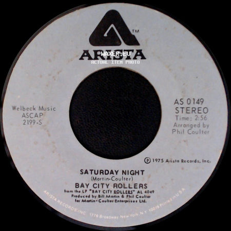 Bay City Rollers - Marlina / Saturday Night side B