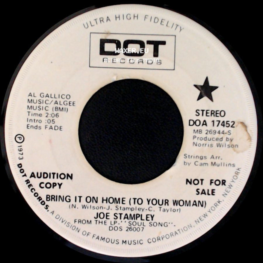 Joe Stampley - Bring It On Home (To Your Woman) / Bring It On Home (To Your Woman) side A