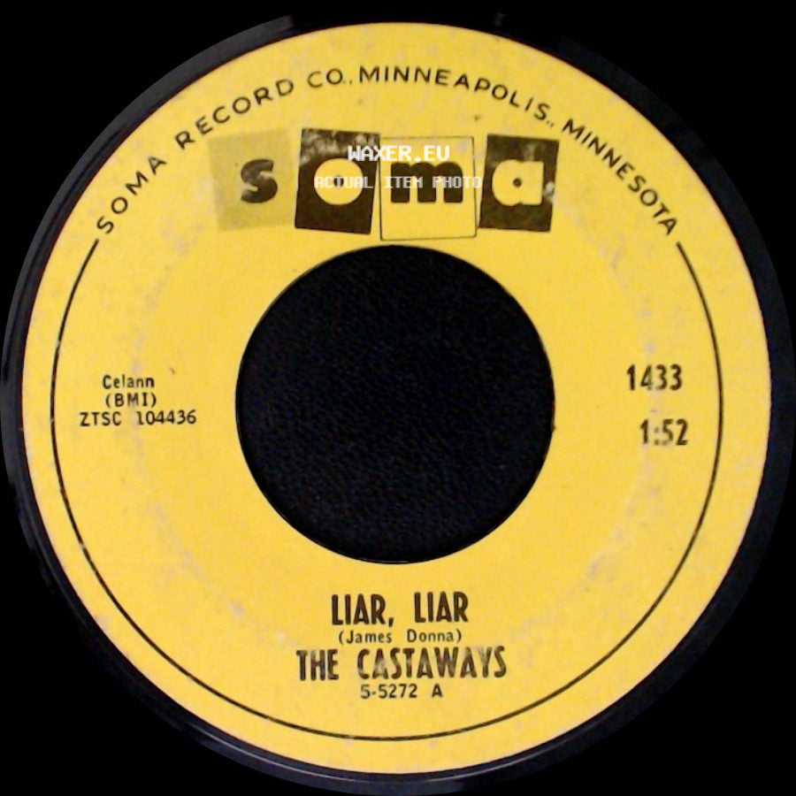 The Castaways - Sam / Liar, Liar side B