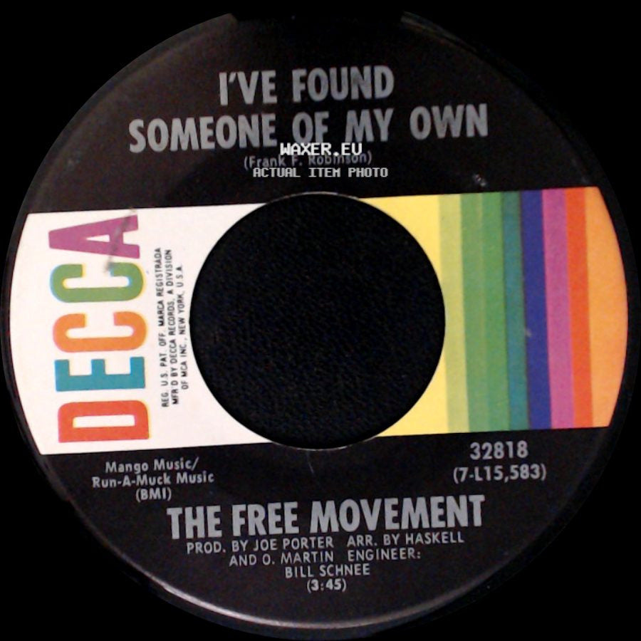 The Free Movement - I Can't Convince My Heart / I've Found Someone Of My Own side B