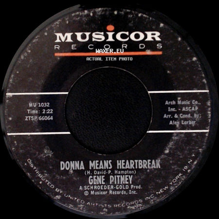 Gene Pitney - True Love Never Runs Smooth / Donna Means Heartbreak side B