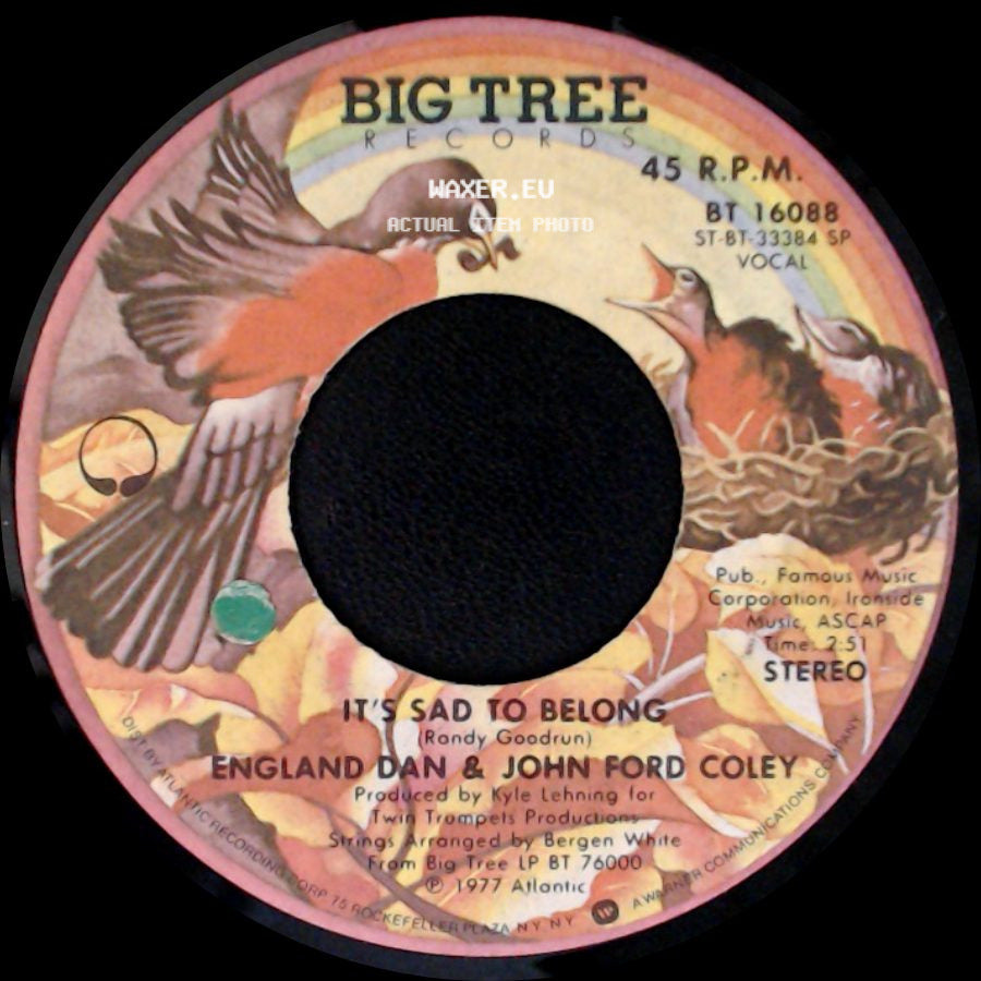 England Dan & John Ford Coley - The Time Has Come / It's Sad To Belong side B