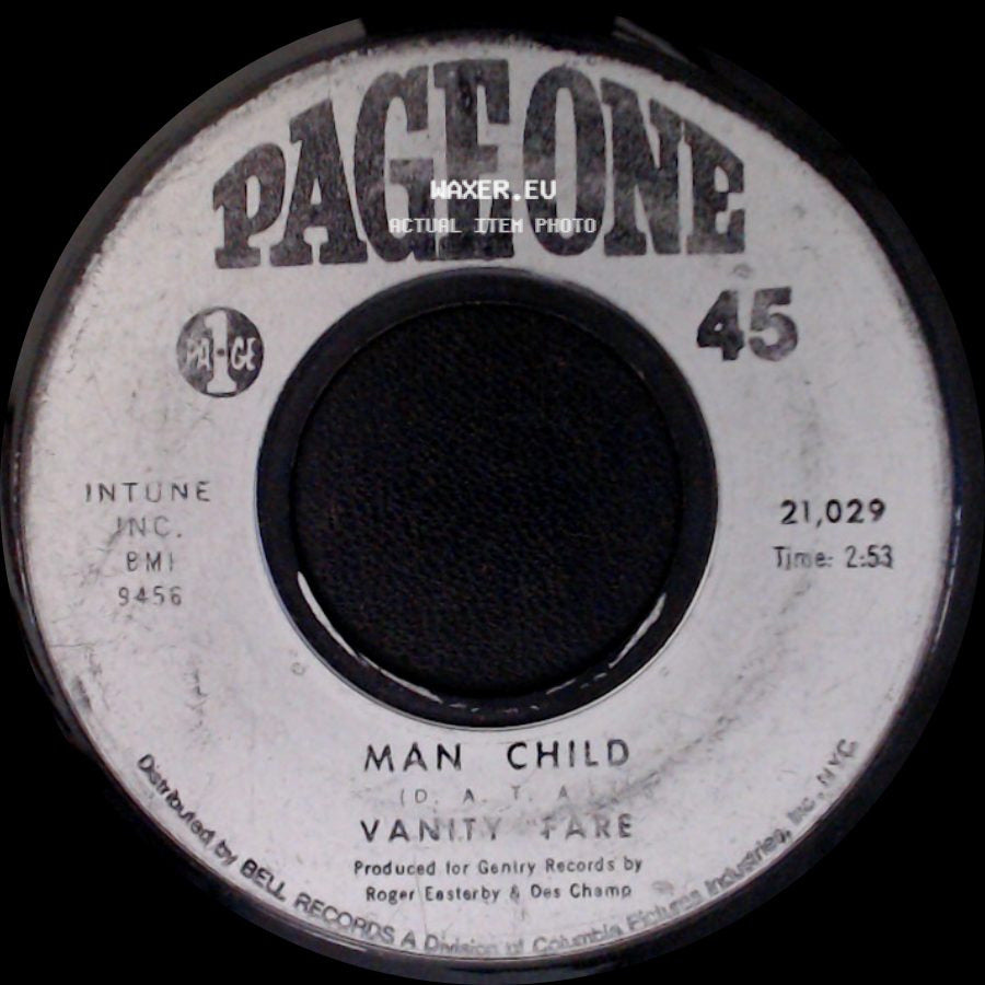 Vanity Fare - Man Child / Hitchin' A Ride side A