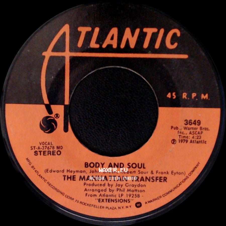 The Manhattan Transfer - Body And Soul / Twilight Zone / Twilight Tone side A