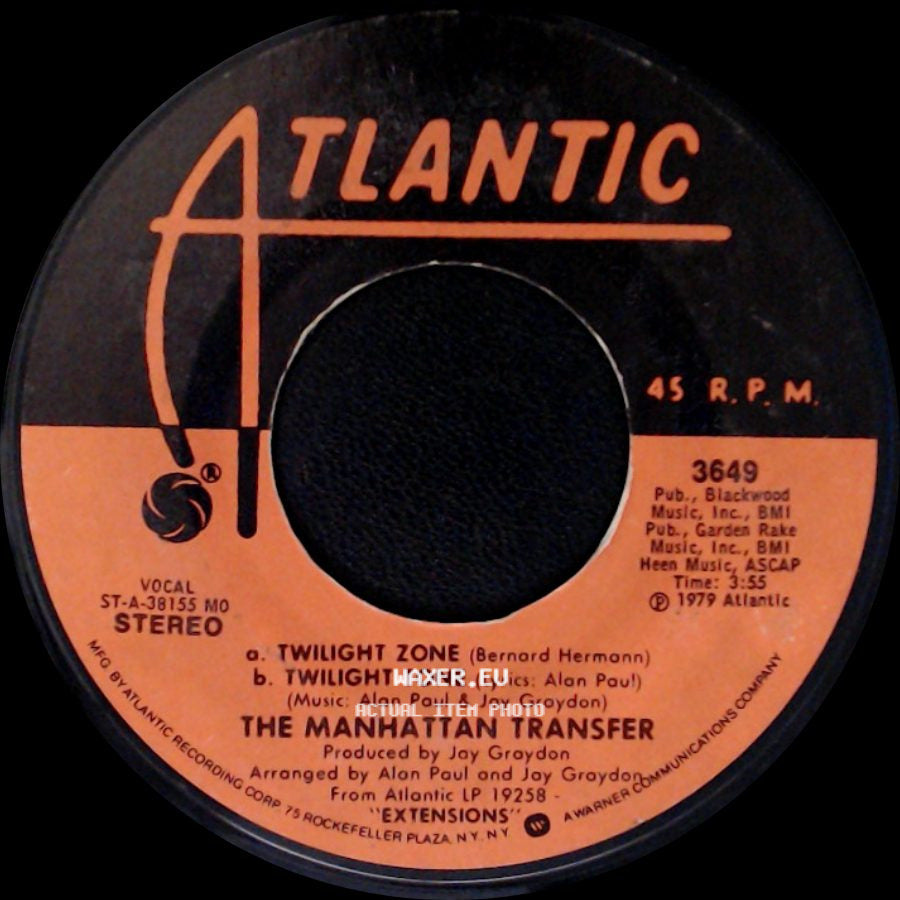 The Manhattan Transfer - Body And Soul / Twilight Zone / Twilight Tone side B