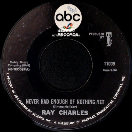 Ray Charles - Yesterday / Never Had Enough Of Nothing Yet side B