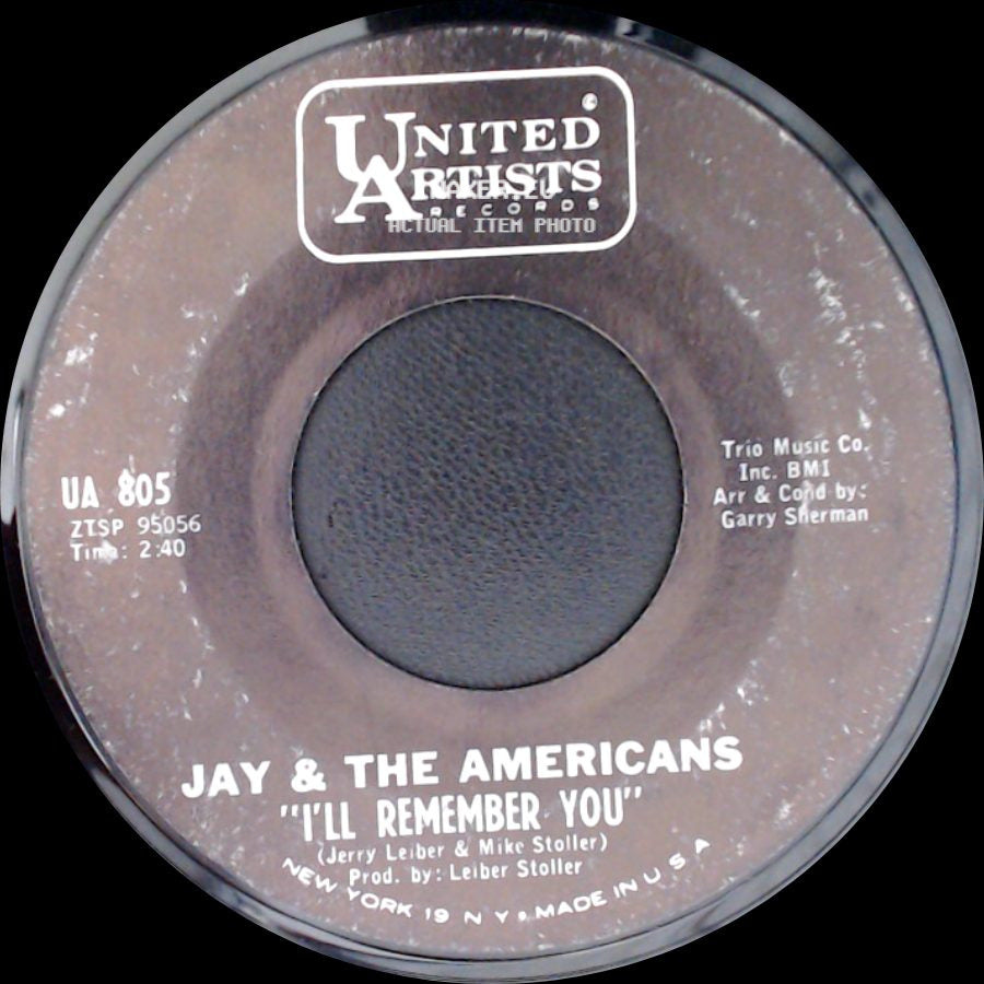 Jay & The Americans - I'll Remember You / Let's Lock The Door (And Throw Away The Key) side A
