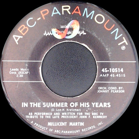 Millicent Martin - If I Can Help Somebody / In The Summer Of His Years side B