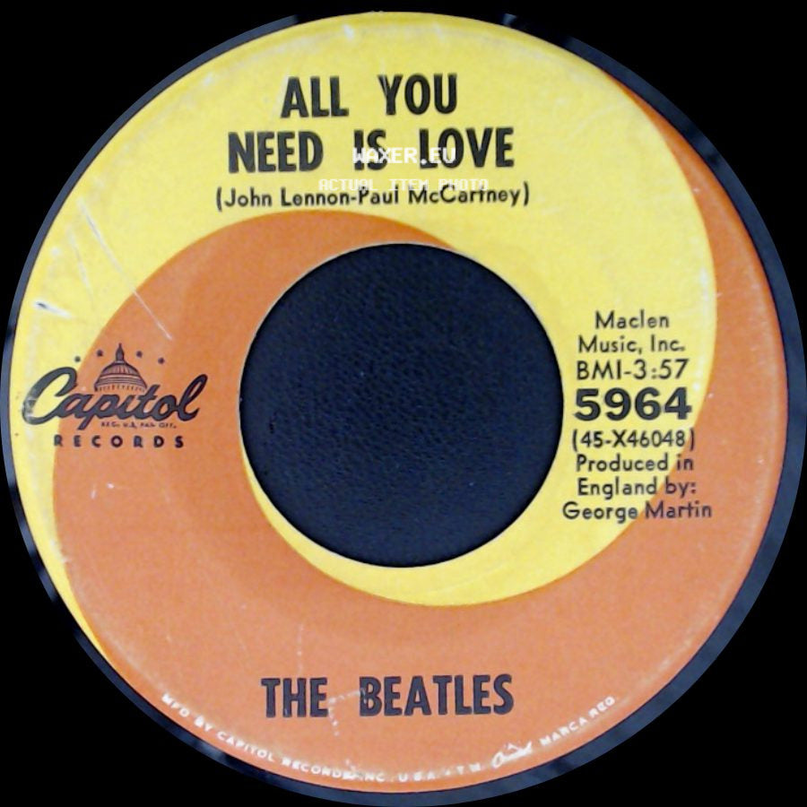 The Beatles - Baby You're A Rich Man / All You Need Is Love side B