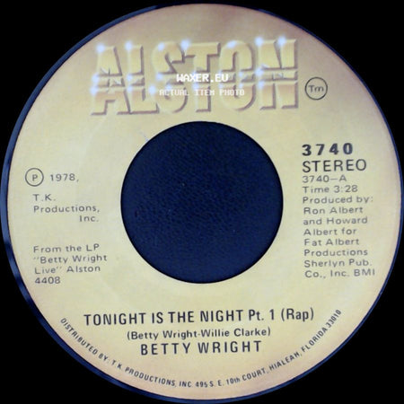 Betty Wright - Tonight Is The Night Pt. 1 (Rap) / Tonight Is The Night Pt. 2 (Song) side A