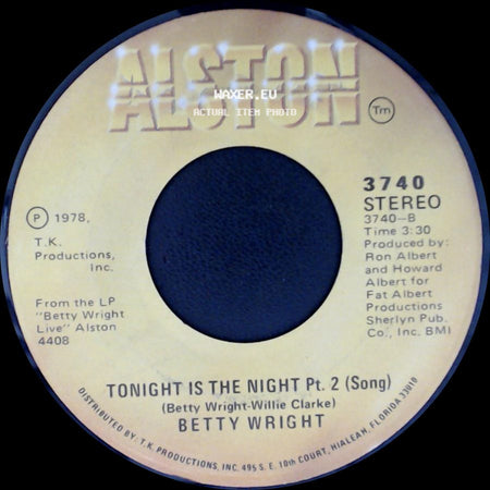 Betty Wright - Tonight Is The Night Pt. 1 (Rap) / Tonight Is The Night Pt. 2 (Song) side B