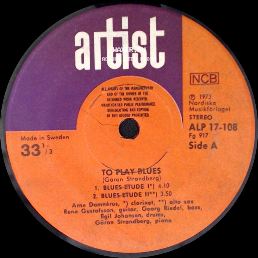 Unknown Artist - To Play Blues / To Play Blues side A