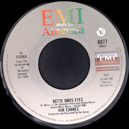 Kim Carnes - Miss You Tonite / Bette Davis Eyes side B