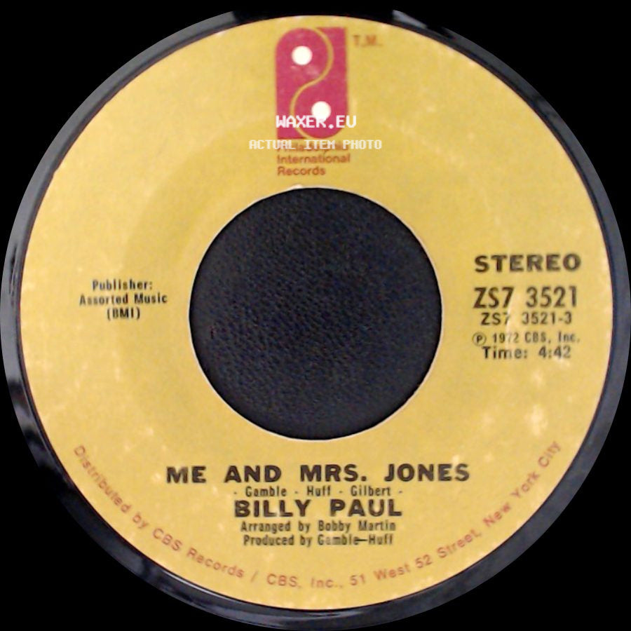 Billy Paul - Me And Mrs. Jones / Your Song side A