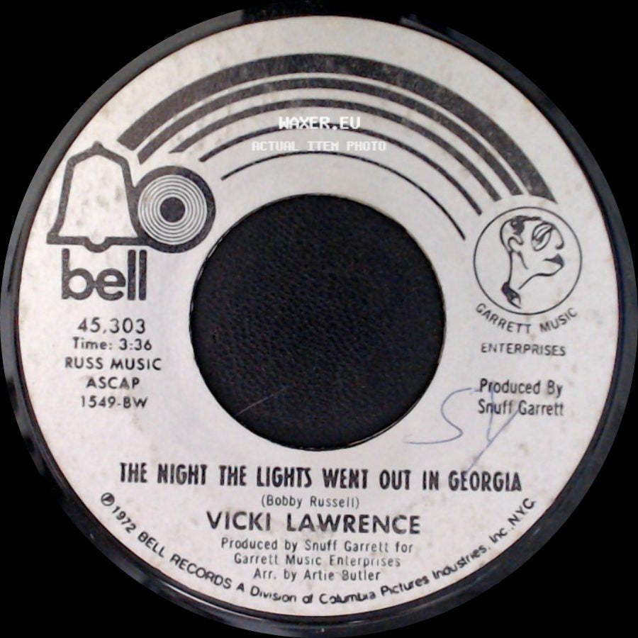Vicki Lawrence - Dime A Dance / The Night The Lights Went Out In Georgia side B