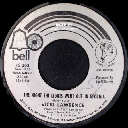 Vicki Lawrence - Dime A Dance / The Night The Lights Went Out In Georgia side B