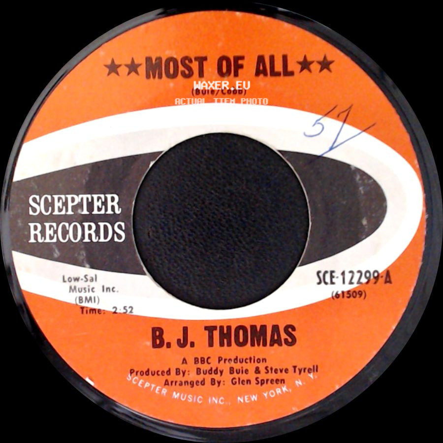 B. J. Thomas - Most Of All / The Mask side A