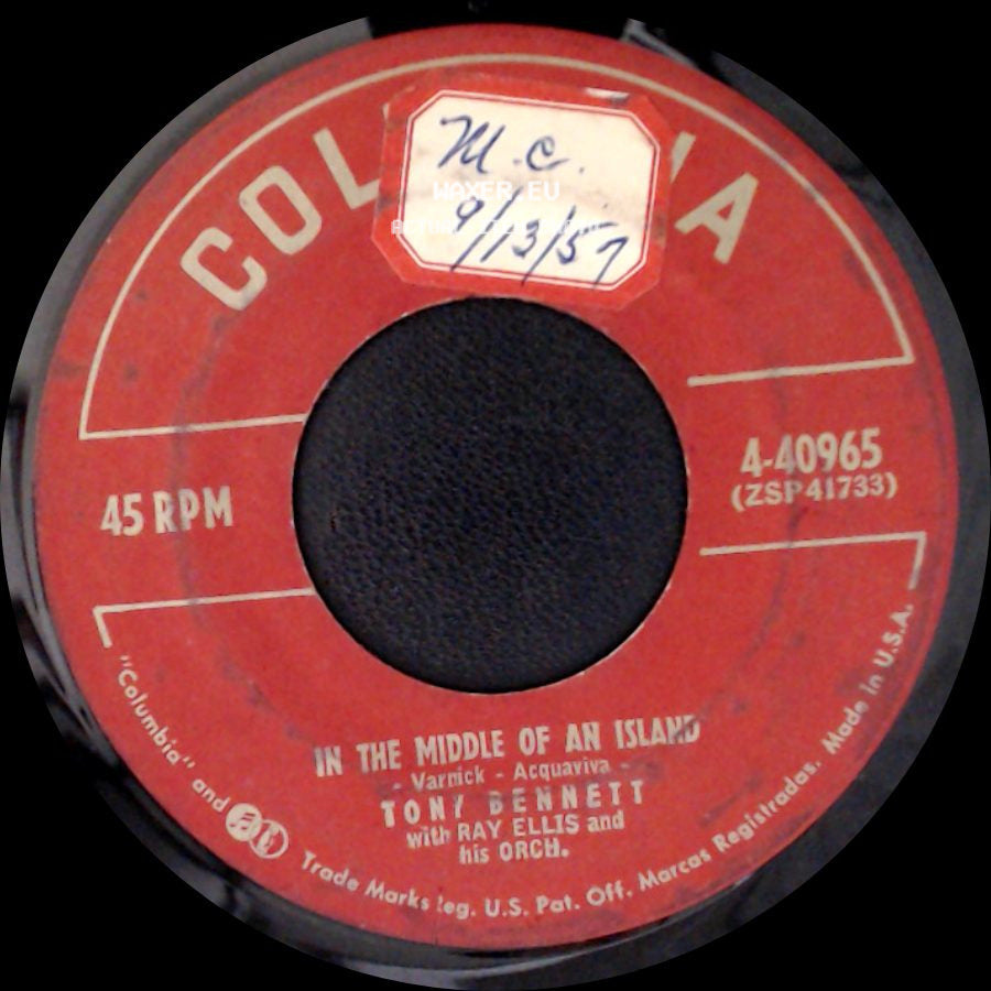 Tony Bennett With Ray Ellis And His Orch. - I Am / In The Middle Of An Island side B