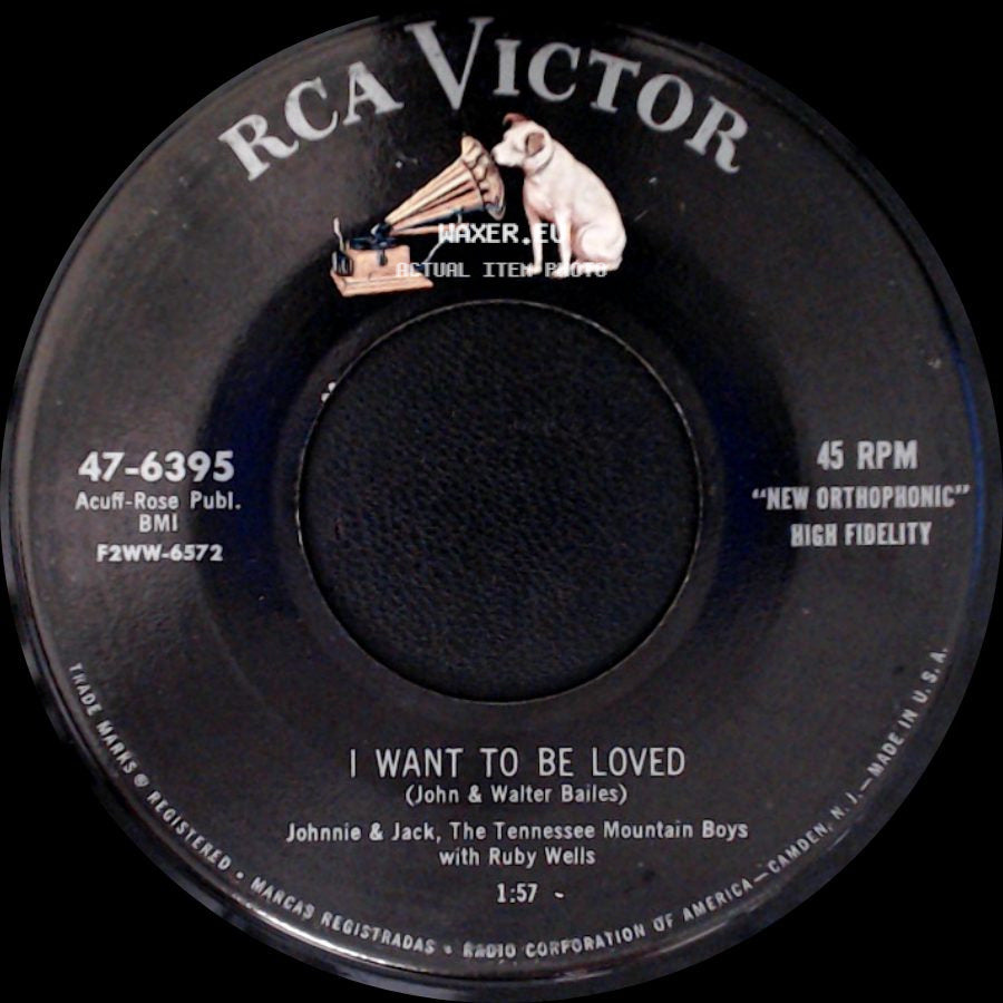 Johnnie & Jack, The Tennessee Mountain Boys With Ruby Wells - Feet Of Clay / I Want To Be Loved side B