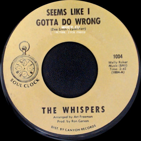 The Whispers - Seems Like I Gotta Do Wrong / Needle In A Haystack side A