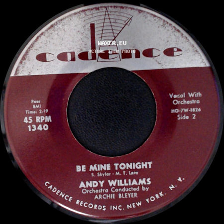 Andy Williams - Are You Sincere / Be Mine Tonight side B