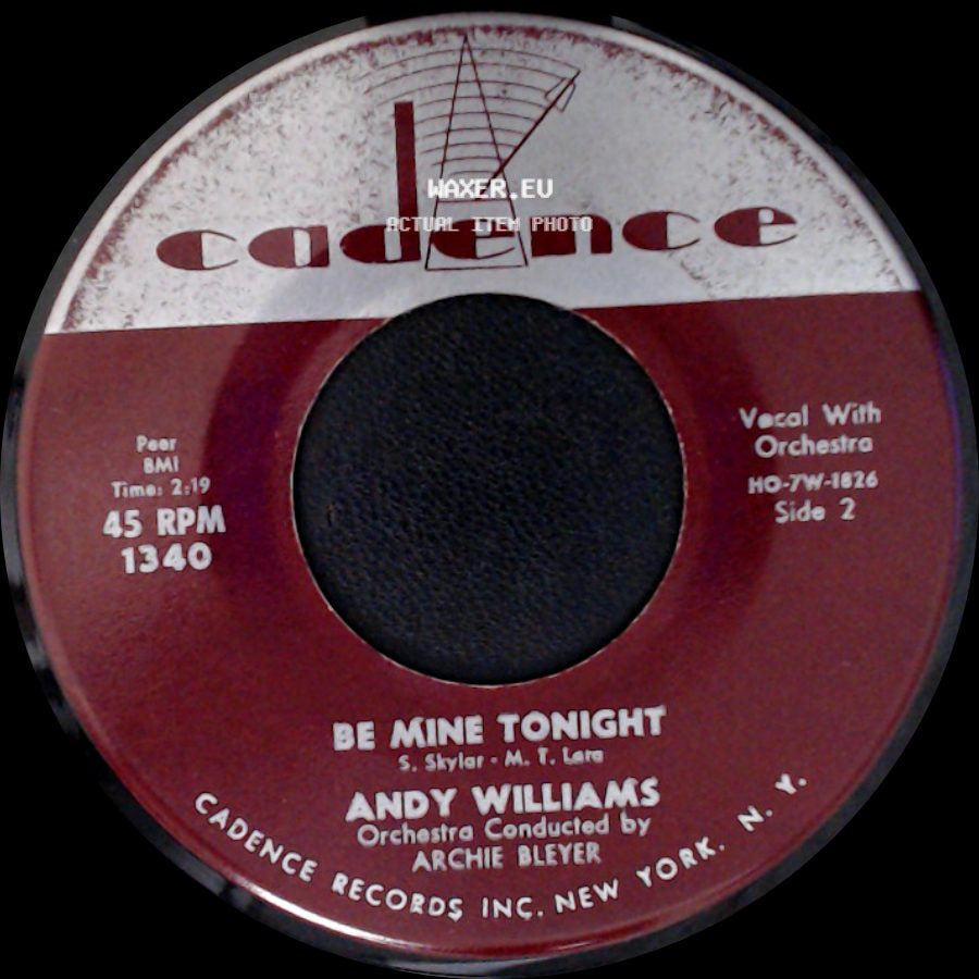 Andy Williams - Are You Sincere / Be Mine Tonight side B