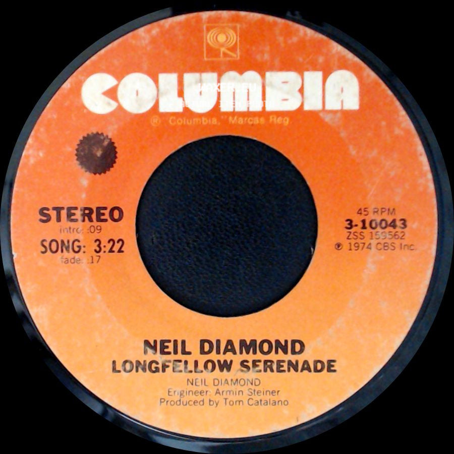 Neil Diamond - Rosemary's Wine / Longfellow Serenade side B