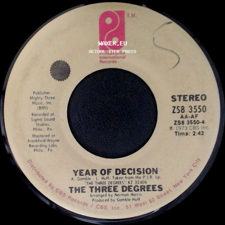 The Three Degrees - Year Of Decision / When Will I See You Again side A