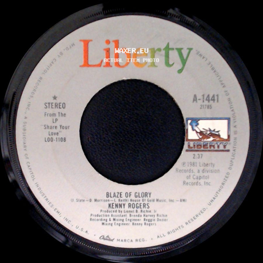 Kenny Rogers - The Good Life / Blaze Of Glory side B