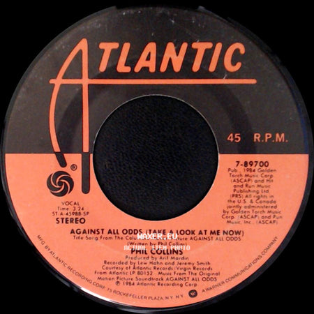 Larry Carlton And Michel Colombier / Phil Collins - The Search (Main Title Theme From Against All Odds) / Against All Odds (Take A Look At Me Now) side B