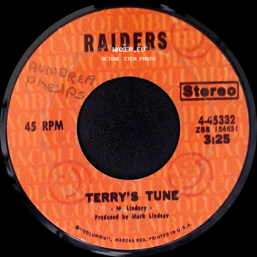 Raiders - Terry's Tune / Indian Reservation (The Lament Of The Cherokee Reservation Indian) side A