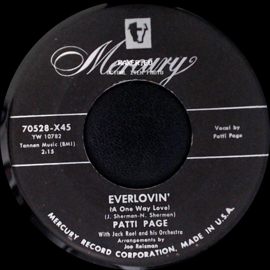 Patti Page - Everlovin' (A One Way Love) / You Too Can Be A Dreamer side A