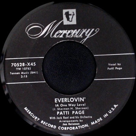 Patti Page - Everlovin' (A One Way Love) / You Too Can Be A Dreamer side A