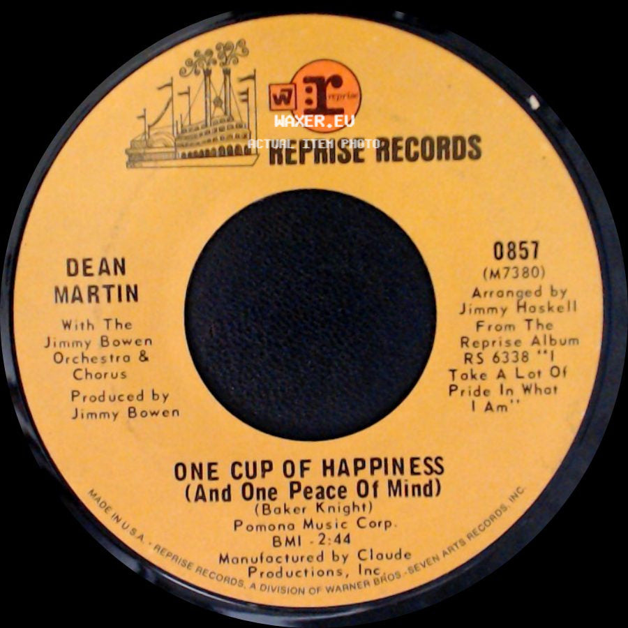 Dean Martin - One Cup Of Happiness (And One Peace Of Mind) / Crying Time side A