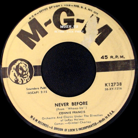 Connie Francis - My Happiness / Never Before side B