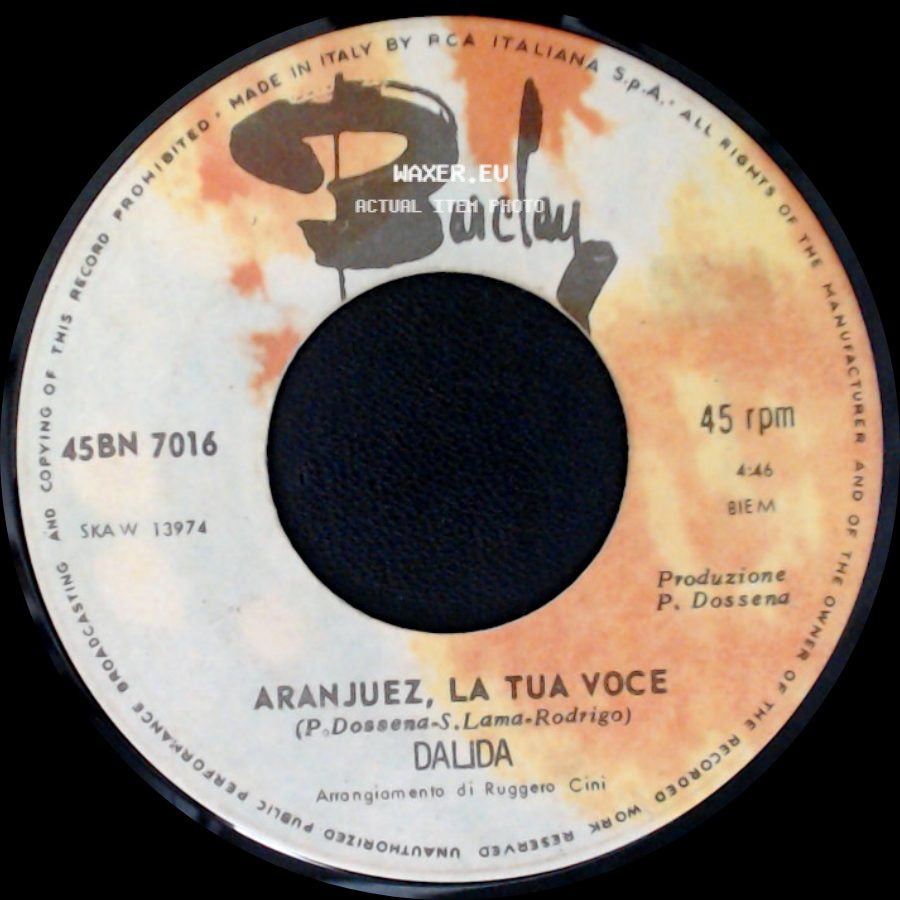 Dalida - Aranjuez, La Tua Voce / L'ultimo Valzer side A
